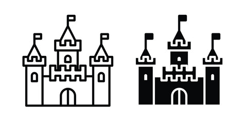 Palace icons in different styles. Simple icon design © Pop