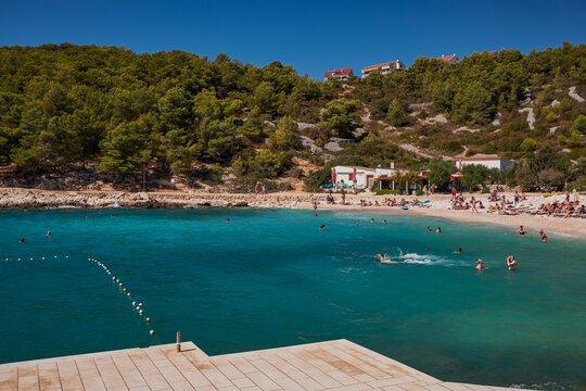 The Beautiful Pokonji dol Beach in Summer - Hvar Island, Croatia