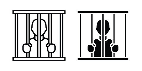 Prisoner icons in different styles. Simple icon design