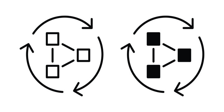 Procedure icons in different styles. Simple icon design