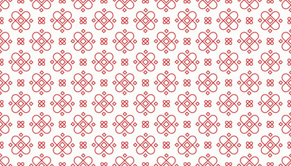 Abstract Seamless Geometric Pattern &ndash; Red Line Ornamental Repeating Background