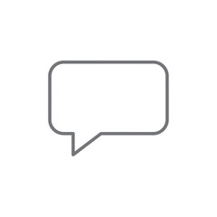 Naklejka premium Simple Grey Outline Speech Bubble Icon for Communication
