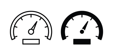 Speedometer icons in different styles. Simple icon design