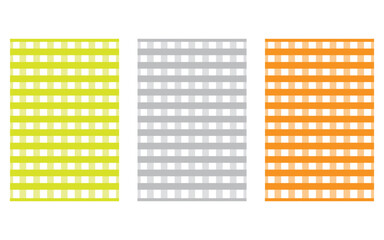 Vibrant colored checkered patterns in yellow, gray, and orange
