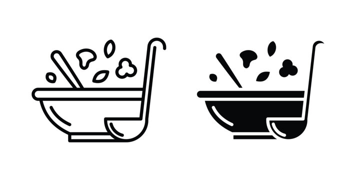 Stew icons in different styles. Simple icon design