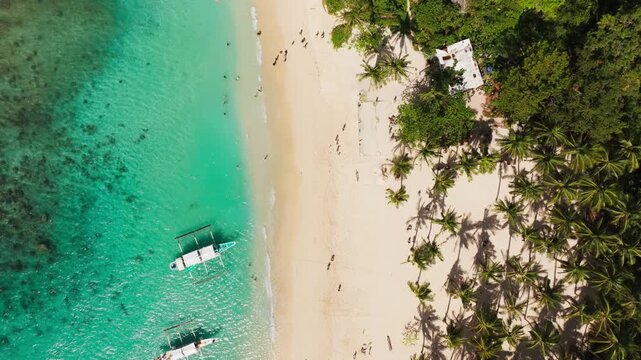Sunlit island hopping beach, Seven Commandos Beach El Nido Palawan Philippines