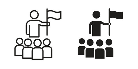 Tour guide icons in different styles. Simple icon design