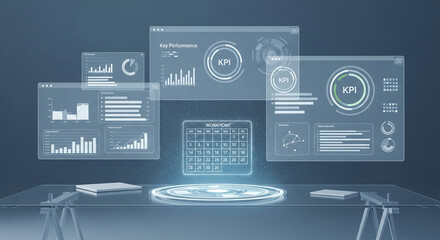 Futuristic Digital Workspace Interface