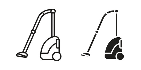 Fototapeta premium Vacuum cleaner icons in different styles. Simple icon design