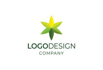 Modern logo design concept featuring a stylized star symbol for a company identity