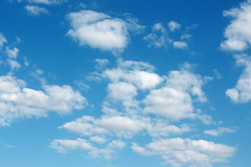 Blank sky surface with small clouds