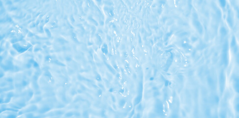 Abstract transparent water shadow surface texture natural ripple on blue background