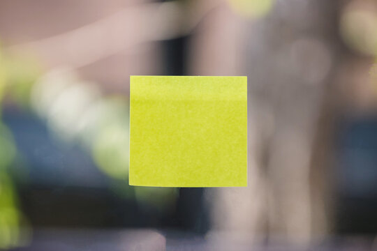 sheets of note papers, stick notes paper, post it on mirror window