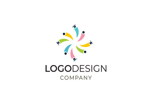 youth people community ecucation logo design company  icon vector editable tempalte 