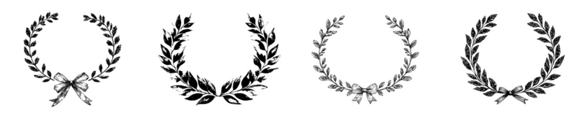Fototapeta premium Elegant Laurel Wreath Decorative Design