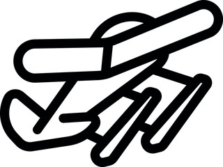 Simple, bold icon of a seaplane soaring through the sky, featuring pontoons for water landings, representing travel and transportation © ylivdesign