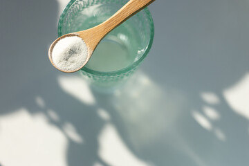 white collagen powder mixed in water healthy superfoods