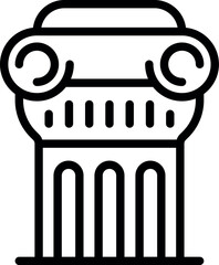 Obraz premium Architectural detail of an ionic order column, showcasing the elegant volutes and slender shaft, symbolizing ancient greek architecture