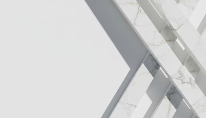 Obraz premium Modern Architectural Composition with Diagonal White Marble Blocks and Clean Negative Space