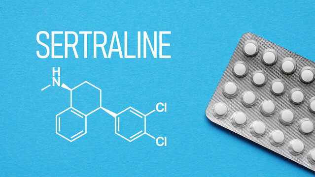 Sertraline Antidepressant Medication Concept, SSRI Treatment for Mental Health Awareness, Prescription Drug for Depression Anxiety and Mood Disorders, Pharmaceutical and Healthcare Background
