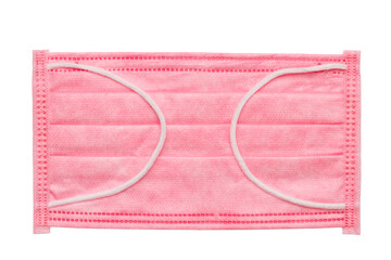 Protective green medical face mask isolated on white background. Disposable surgical mask for protection against viruses, flu and pollution.