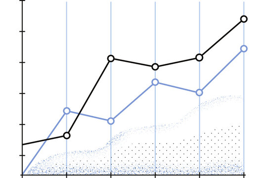 Line graph illustrating data trends with multiple lines and grid background, featuring various data points, viewed from a straightforward perspective, Untitled (9 x 6 in) (65).svg