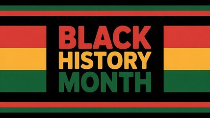 Black history month celebration logo with traditional african colors