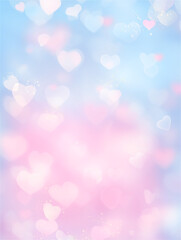 ブルーとピンクのパステルカラー・ハート背景