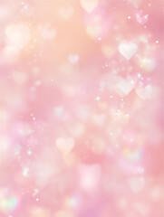 ピンクとオレンジのグラデーション・ハート背景