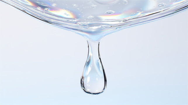 クリアな水滴が滴る清涼感のあるマクロ写真