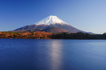 湖と富士山の日本風景
