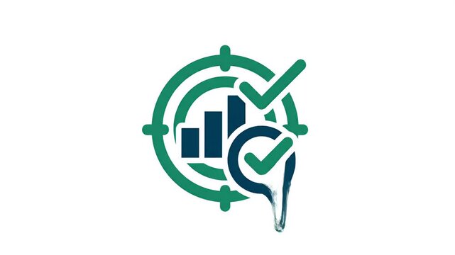 Data Analysis Target Success Goal Achievement Graph Check Mark Motion Graphic