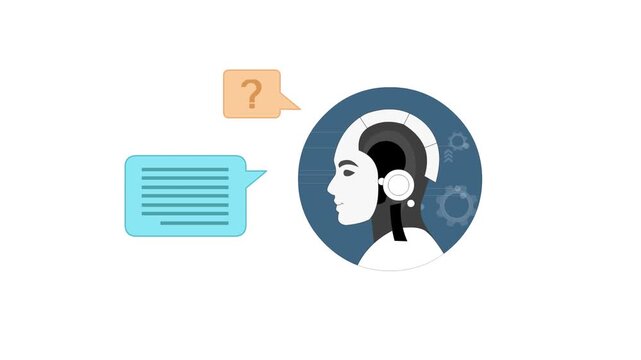 Artificial intelligence chat service concept animation 