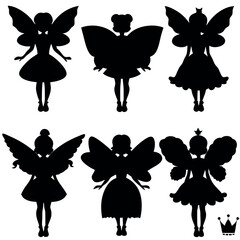 set of butterflies isolated on white