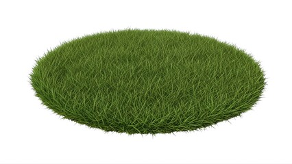 A vibrant green grass patch on transparent background