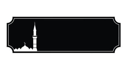 Islamic Mosque Silhouette at Night with Copy Space © Jomila