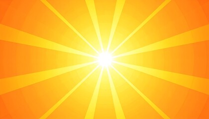 Radiant burst of bright white light radiating from the center outwards into bright orange, creating a sunshine effect