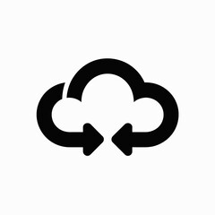 Obraz premium Cloud data exchange and synchronization symbol