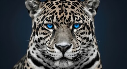 Jaguar portrait with stunning blue eyes, centered
