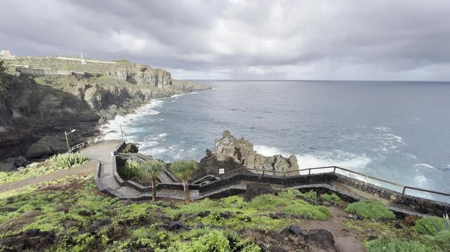Wide Stormy View from Mirador Charco la Laja in Northern Tenerife
