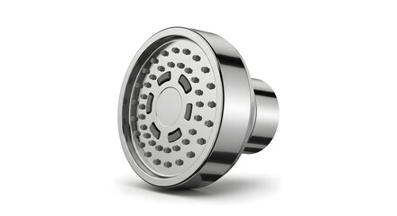 Silver Metal Shower Head Isolated on White Background