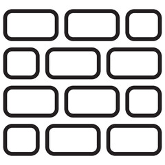 Fototapeta premium Brick Wall Outline Icon