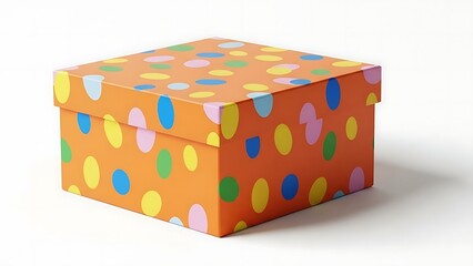 Orange dice with white dots on a white background game numbers