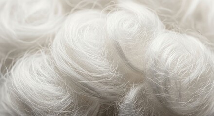 Swirls of white, fluffy fibers fill the frame