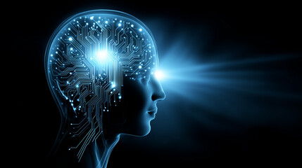 Obraz premium SYMBIOSIS OF REAL AND DIGITAL CONSCIOUSNESS.