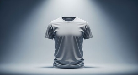 White tee under spotlight. Simple, clean presentation