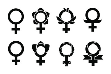 female symbol icon silhouette vector sign isolated