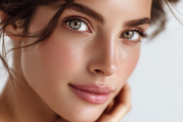 Fototapeta premium Luxury skincare close-up highlighting healthy, flawless skin. 