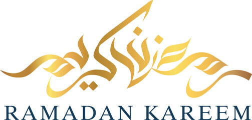 Elegant golden calligraphy spelling ramadan kareem with decorative flourishes © Mohammed