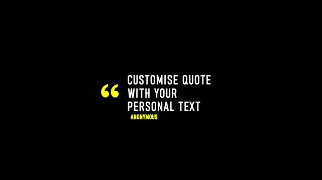 Quote graphic with large quotation marks and customizable text on black background typography